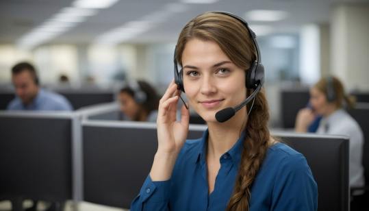 african support call center team headset